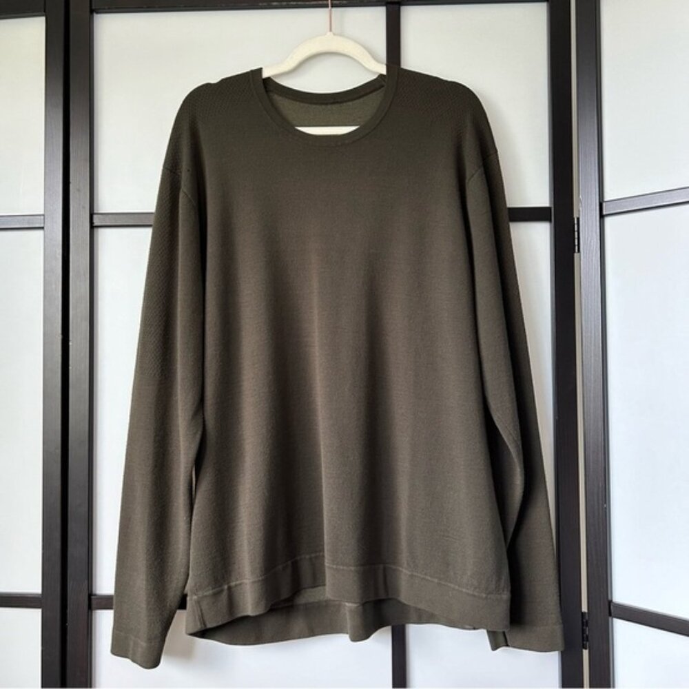 2020 Lululemon Mens Cascade Coast CrewDark Olive   Army Green